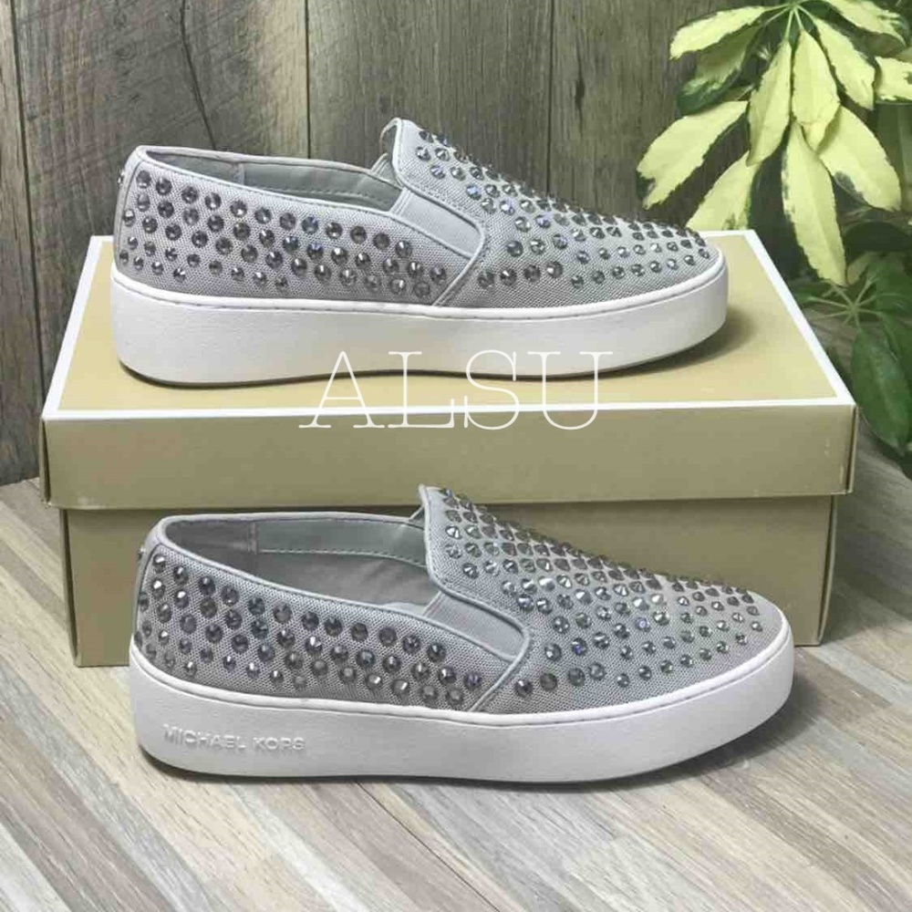 Michael Kors Trent Slip On Aluminum Grey W AUTHENT - Picture 5 of 8